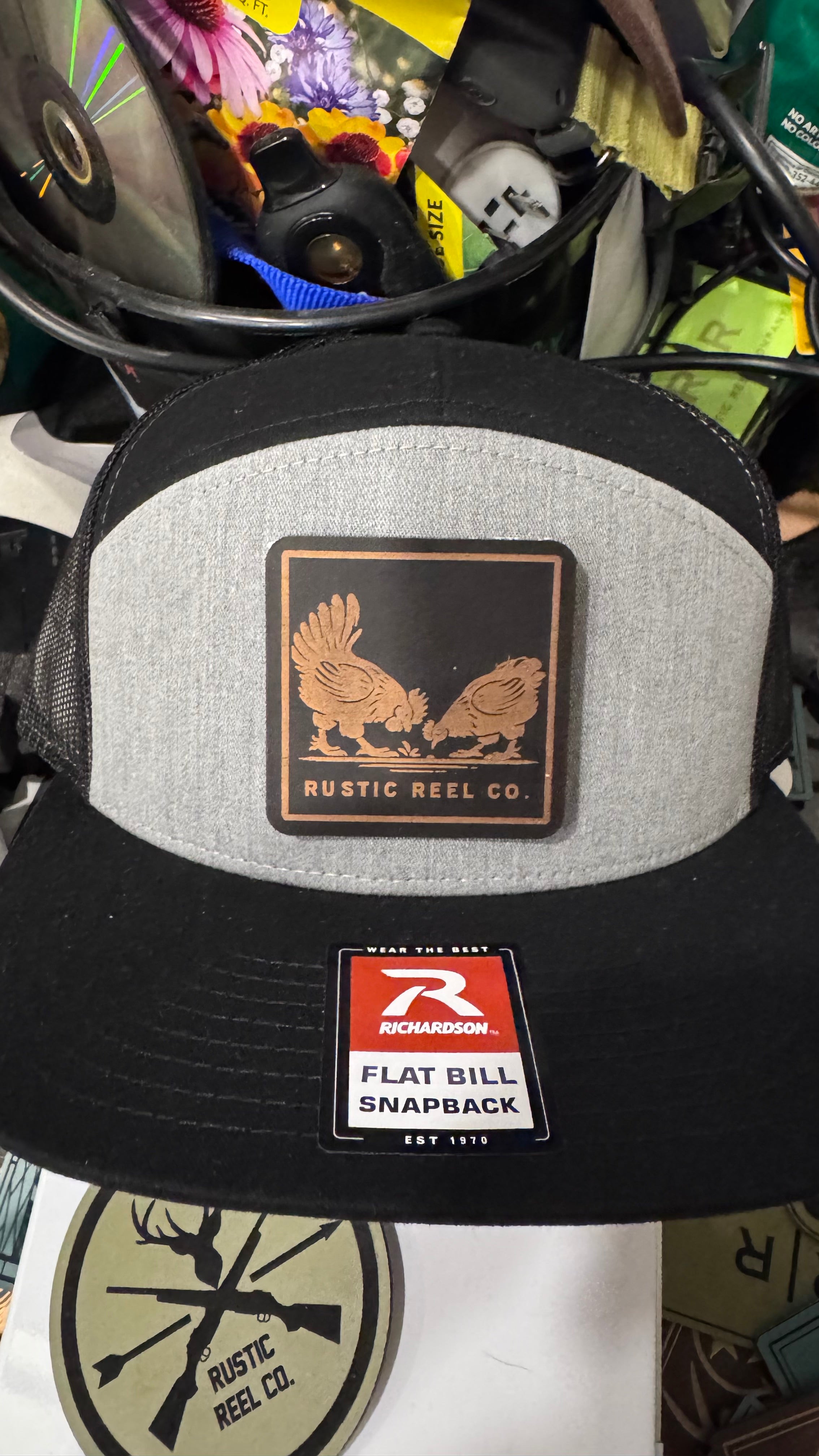 "Chicken Scratch" Hat Black/Copper (Richardson 168)