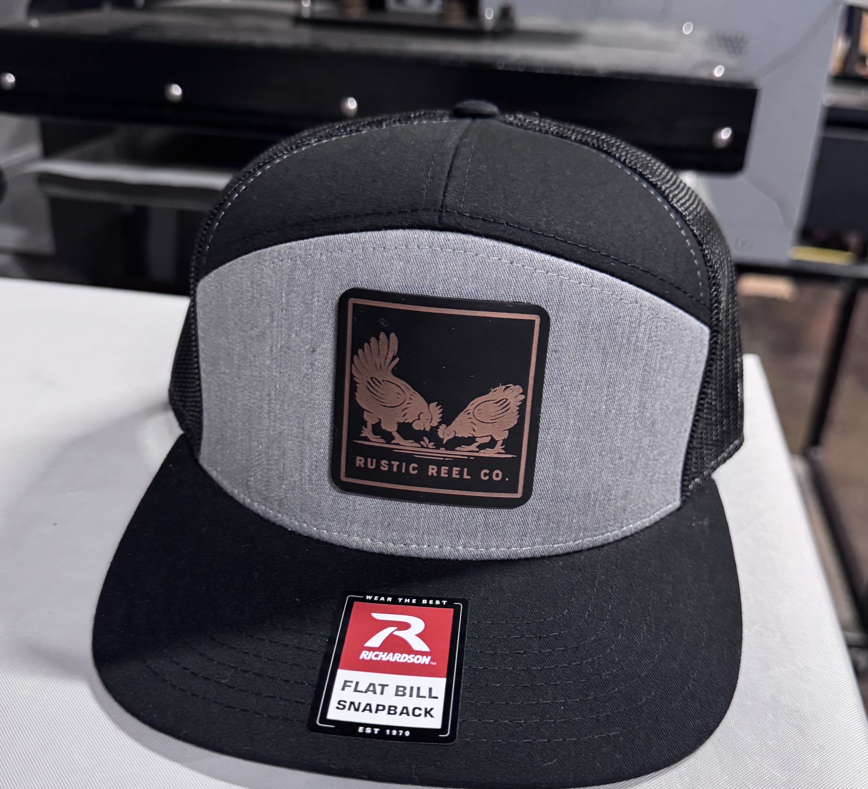 "Chicken Scratch" Hat Black/Copper (Richardson 168)