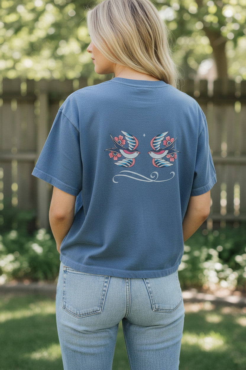 Sparrows Boxy Tee - Rustic Reel Co.