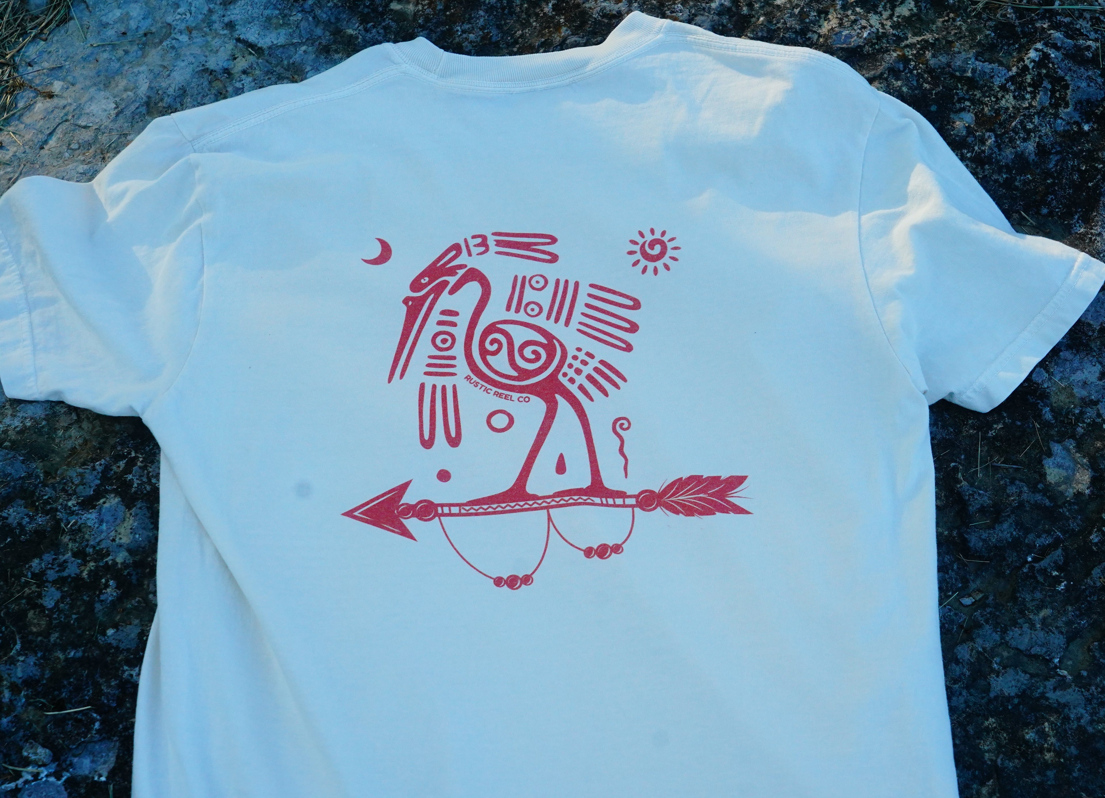 Tribal Crane Tee - Rustic Reel Co.